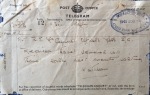 Telegram receipt 6 October 1945